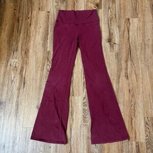 Burgundy Flared Leggings